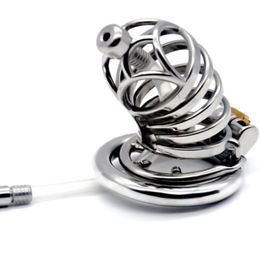 2019 Newest Stainless Steel Male Chastity Device Penis Sleeve Bird Cage Virginity Lock Belt Adult Game Bondage Toys for Men G7-1-257F