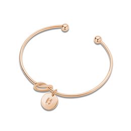 Fashion-Gold Silver Color Knot Heart Bracelet Bangle Girl Fashion Jewelry Alloy Round Pendant Bracelets for Women #279467