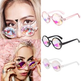 New 5pcs/lot Creative Personality Retro Colourful Kaleidoscope Sunglasses Carnival Men and Women Cool Mosaic Glass Fashion Party Accessories