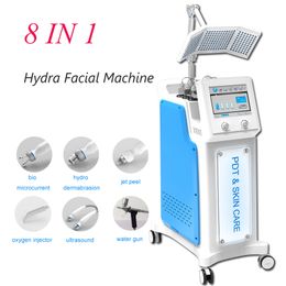 New arrival 8 in 1 DIAMOND MICRODERMABRASION skin clean Facial Ultrasonic Ultrasound Skin Scrubber Peeling LED therapy Machine