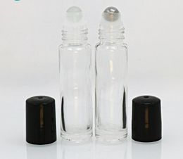 600pcs lot Clear Glass Roll On Bottle 10ml (1/3oz) Essential Oil Empty Aromatherapy Bottles Glass Metal Roller Ball In Stock SN1960