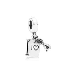 NEW 100% 925 Sterling Silver 1:1 791984 LOVE READING HANGING CHARM Original Women Wedding Fashion Jewelry Gift