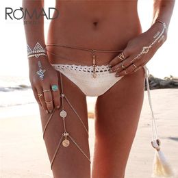 Gold Silver Thigh Leg Chain Waist Thigh Sexy Body Chains Belly Necklace Bracelets For Women Leg Accessories Jewelry R4