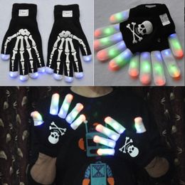 Led Flashing Gloves Light Up Led Finger Light Gloves LED Skeleton gloves 2 Design Party favor Glove glow props Colorful magic glove