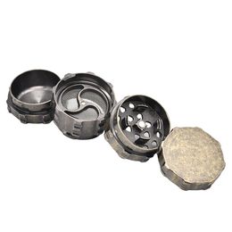 Wholesale 4 Part Diameter 45mm Heavy Zinc Alloy Herb Grinder Gear Spice Tobacco Grinder Smoking Crusher Hand Muller