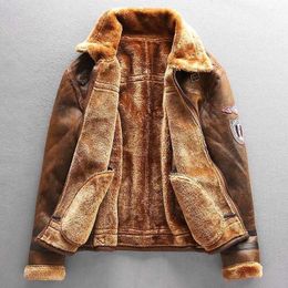 suede Jacket Men Winter Jackets and Coats Thickening Wool Windbreak Waterproof Warm Skin Lamb Fur Trench Coat Plus Size 3XL