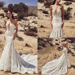calla blanche mermaid lace wedding dresses sweetheart court train backless bridal gown country style bohemian vestido de novia