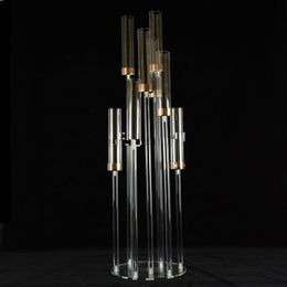 Hot Sale decoration Tall acrylic cheap wedding crystal candelabra ca003