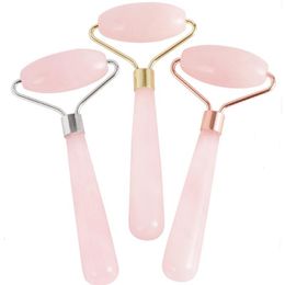 Health beauty natural rose quartz jade Facial Relaxation Roller Massager For Face jade massage stone Beauty Tool 30Pcs LX7679