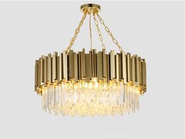 Modern Chandelier Lighting Living Room Gold Crystal Lamp Luxury Stainless Steel LED light Free shipping LLFA