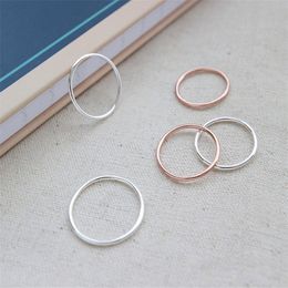 New Simple 925 Sterling Silver Ring for Women 1.2mm Thickness Knuckle Ring Girls Finger Ring Fine Jewellery Aneis