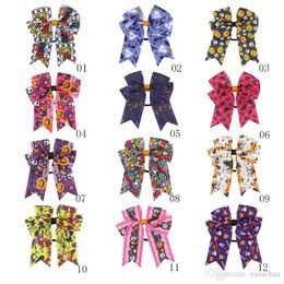 12 Styles 10x12cm Pretty ribbed ribbon Baby bowknot Hairbands Halloween handmade fabric bow girl hair accessories