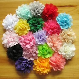 20 Colours 7CM Soft Chiffon Flowers Flatback Flet Flowers for Kids Hairpin Hair Accessories Craft Flowers DIY Baby Headband M1902