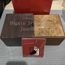Wholesale Watch brown Box New Square brown box For Luxury PP Watches Box Whit Booklet Card Tags And Papers In English