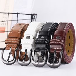 Student Belt 2.3*105CM Women PU leather belts 4 colors men Belt girl waistband belts jeans strap for Christmas gift