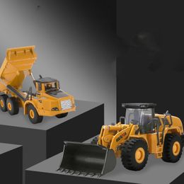 HN Diecast Dump Truck, Wheel Tractor Shovel& Loader Alloy Model Toy, 2 In One Suit, 1:50 Scale, Ornament, Xmas Kid Birthday Gift, Collect 02