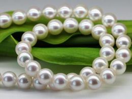 japanese akoya necklace UK - FREE SHIPPING + Japan Akoya natural seawater pearl necklace imported light glass mirror round 8-8.5MM mother GIFT