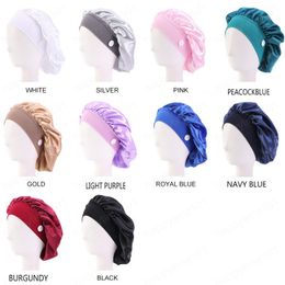 Satin Silky Bonnet Sleep Cap with Premium Elastic Band With earring Solid Colour Head Wrap