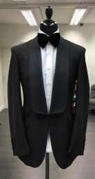 Brand New Groomsmen One Button Groom Tuxedos Shawl Lapel Men Suits Wedding/Prom Best Man Bridegroom (Jacket + Pants + Tie) L321