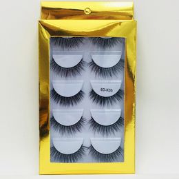 NEW 5 Pairs Mixed Styles 3D Mink Hair False Eyelashes Handmade Natural Long Eyelash Wispy Fluffy Multilayer Lashes Reusable