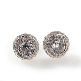 Fashion Round diamond earrings,Crystal ear stud;Hiphop ear nail,womens and mens leisure earrings,casual earrings wholesale