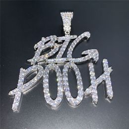 Gold Sier Colors CZ Diamond Iced Out Letter Custom Name Necklace for Women Men with Free 24inch Rope Chain