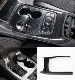 ABS Carbon Fiber Gear Shift Frame Cover Trim For Jeep Grand Cherokee 2014-2017