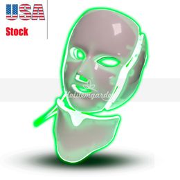 Spa Instrument LED Photon Facial & Neck Mask Acne Therapy PDT Skin Rejuvenation Beauty 7 Colors Mask
