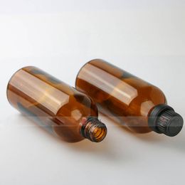 BIg Capacity Amber Glass Dropper Bottles 100ml Refillable Essential Oil Aromatherapy Container 100 ml With Screw Cap 280pcs/lot