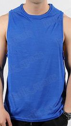 9546 Summer sleeveless sports and fitness vests men loose T shirt cotton running vest trend clothing bottom outsidse wear comfortable 50