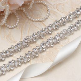 Missrdress тонкий свадебный платье ремень створки серебристый кристалл алмазные стразы Bridal ремень створки для украшения свадьбы YS863
