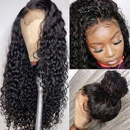 Deep Wave Closure Wig Human Hair Lace Frontal Wigs hd Front 360 PrePlucked Bleached Knots 13x4 curly diva1