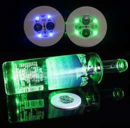 LED Bottle Stickers Coasters Lights LED Party Drink Cup Mat Christmas Vase New Year Halloween Decoration Lights SN464