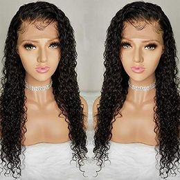 Pre plucked hd transparent 360 Lace frontal Wig deep curly 130% Density full front Brazilian Virgin Human Hair Wigs undetected thin film swiss diva1