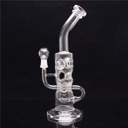 Hookahs 12in Height Clear water whirlpool Glass Bong withwith 1clear bowl included & 1clear Glass needle Glass Smoking Pipes Global delivery