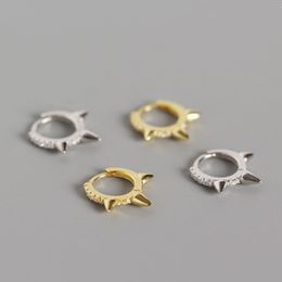 925 Sterling Sliver Tiny Huggie Hoop Earrings For Women Small Cartilage Minimalist Spike Huggies &
