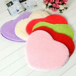 Water Absorption Kitchen Door Heart-Shaped Polyester 30*40*0.5cm Carpet Area Rugs Rug Creative Floor Mat 7 Colour Bathroom