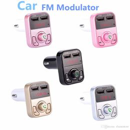 2020 new FM Transmitter Modulator Bluetooth Handsfree Car Kit Car Audio MP3 Player with 2.1A Quick Charge Dual USB Car Charger