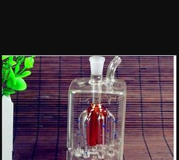 Square tube 6 claw water bottle Wholesale Glass bongs Oil Burner Glass Water Pipes Oil Rigs Smoking Rigs