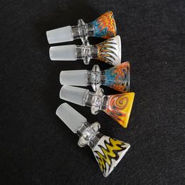 hot sale Colourful glass bowl 14mm male joint unique heady glass bowls dab tool for glass water bongs smoking accessories