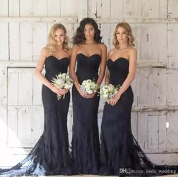 2019 Cheap Elegant Dark Navy Lace Bridesmaid Dress Garden Country Formal Wedding Party Guest Maid of Honour Gown Plus Size Custom Made