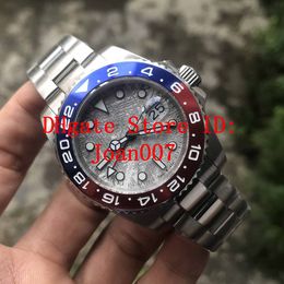 High Quality Rock Ash Dial Men watch 2813 Movement Blue/Red Ceramic Bezel Sapphire Glass 40mm Mens Wristwatches GMT Watches