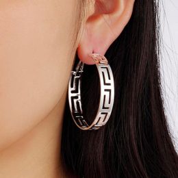 Fashion-Big Round Hoop Earrings for Women Rose Gold Color Fashion Wedding Jewelry Earrings Female Brincos Pending Mujer