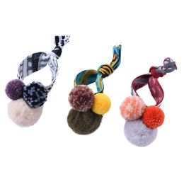 6 Colours Women Girls Hair Ball Pearl Headband Korean Rope Head Scrunchie Leopard Fashion Hair Accessories