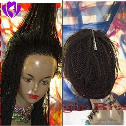 150density Complet Senegalses 2x Twist Tresses Synthétique Lace Front Perruques Pour Les Femmes Noires Crochet Tressage Cosplay Coiffure Pour Les