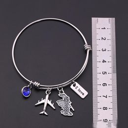 scottish jewelry UK - Fashion 15*23mm Country Map Scotland Patriotic Charm Travel Jewelry bangle pendant bracelet diy jewelry gifts for men and women