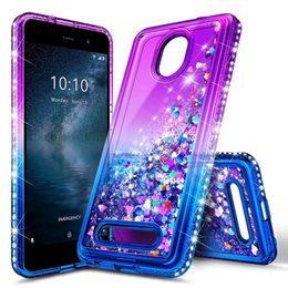 For LG Stylo5/K40/Motorola E5 Plus/G7 Power/Coolpad Legacy/Samsung S10/Plus Glitter Women Liquid Bling Sparkle Pretty Fashion Case Rhineston