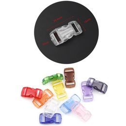 150pcs Jelly Colourful 3/8" Curved Release Buckles Paracord Bracelet Clear Frost Transparent Dog Cat Collar Webbing