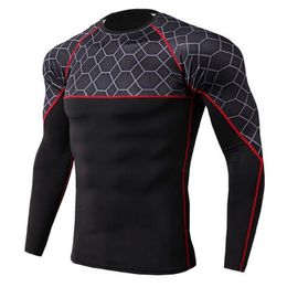 New Casual Rashgard Compression Sport Shirt Men Long Sleeve Fitness Top Sportswear Gym Training t Shirt Bodybuilding Running Shirt Men