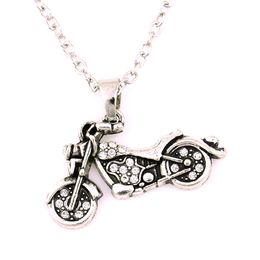 Antique Silver Men's Ghost Rider Rock Punk Necklaces Motor Motorcycle Pendant Necklaces